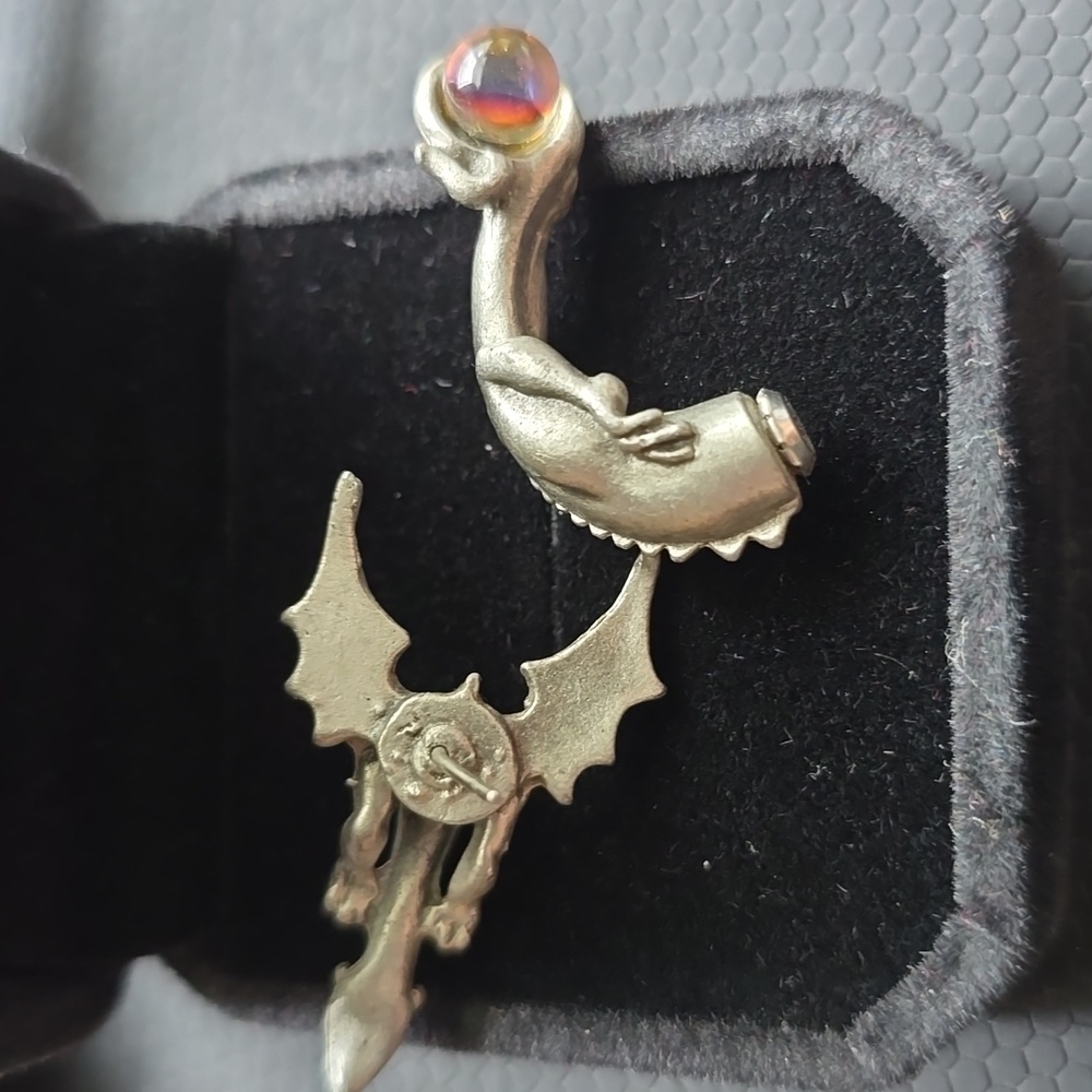 Vintage Pewter Pass-n-Thru Dragon - Picture 2 of 4